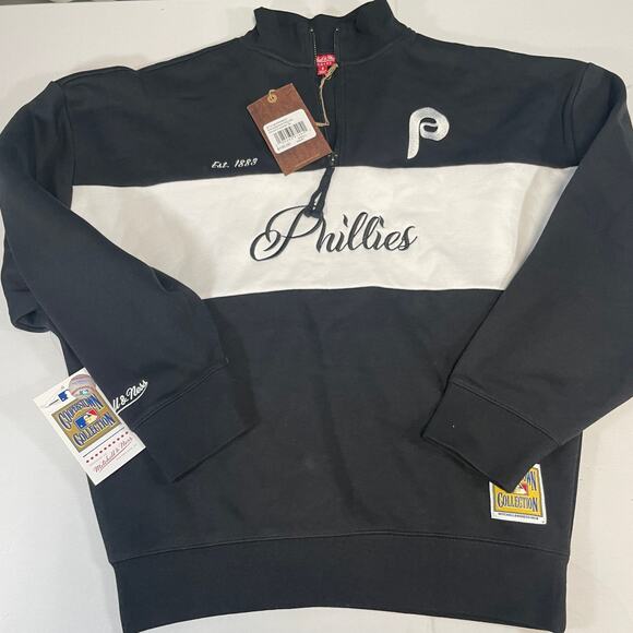 Philadelphia Phillies Mitchell & Ness Women's Quarter-Zip Jacket Size Small NWT - Picture 1 of 2